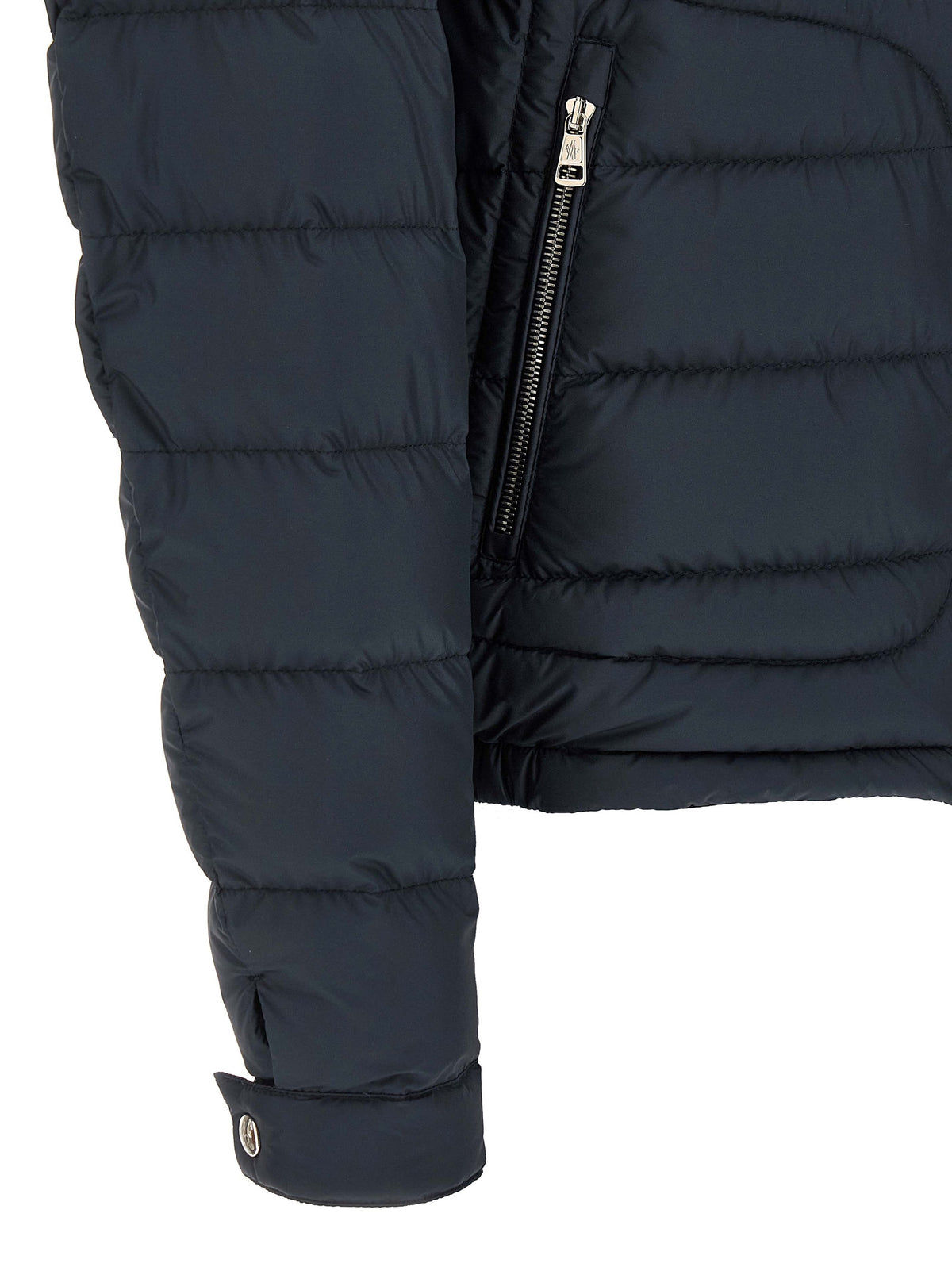 Veste longue Moncler en polyester bleu