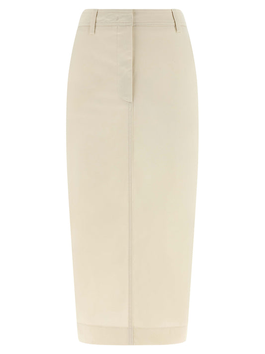 JUPE MI-LONGUE THELATEST en Coton Blanc