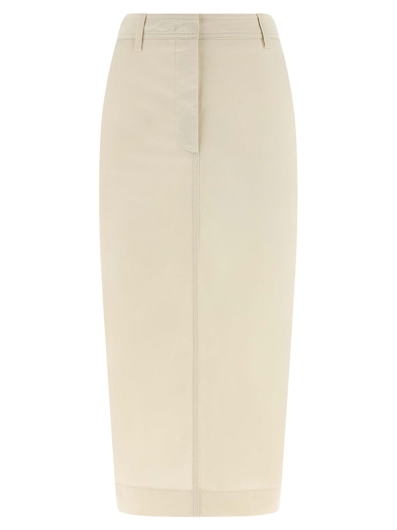 JUPE MI-LONGUE THELATEST en Coton Blanc