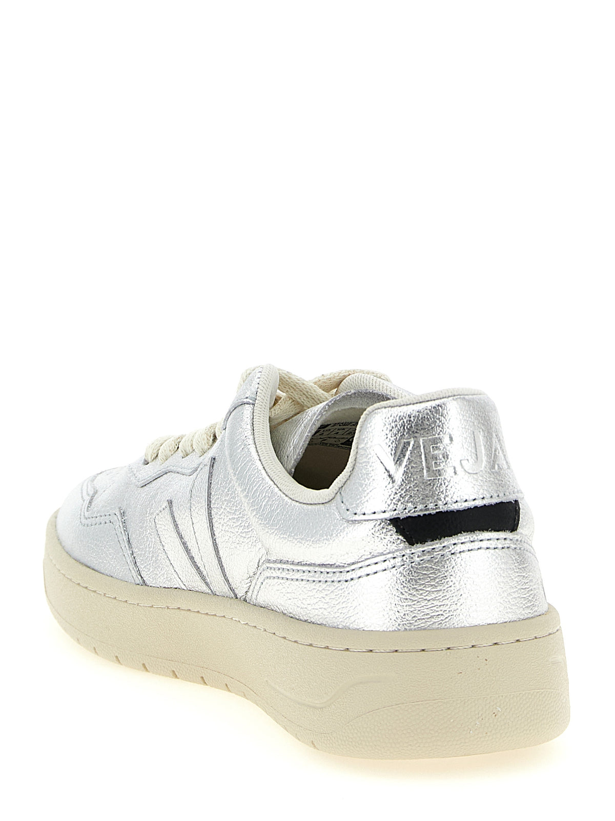 Veja V-90 Silver Genuine Leather Low Top Sneakers