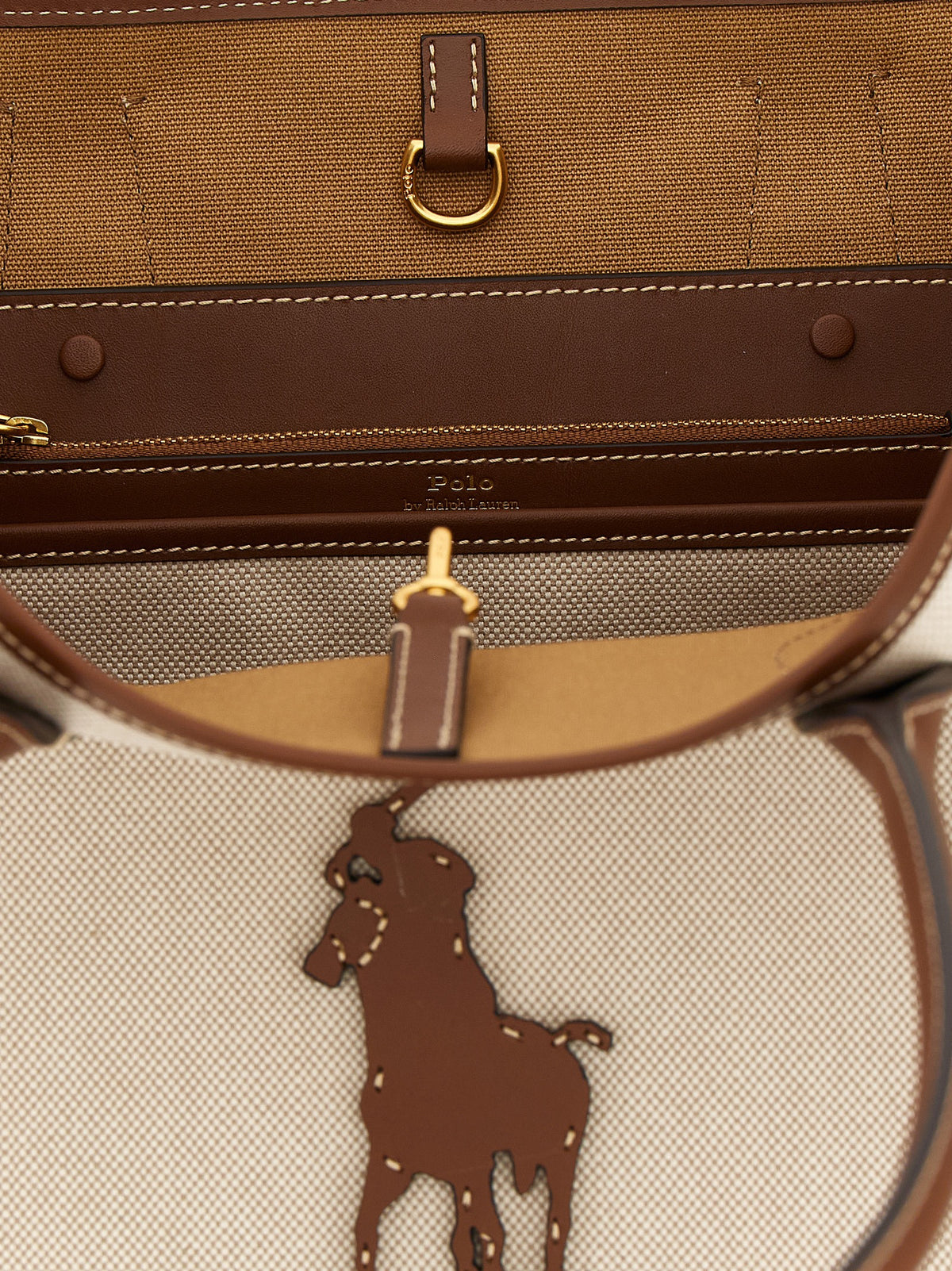 Sac cabas en coton marron Polo Ralph Lauren