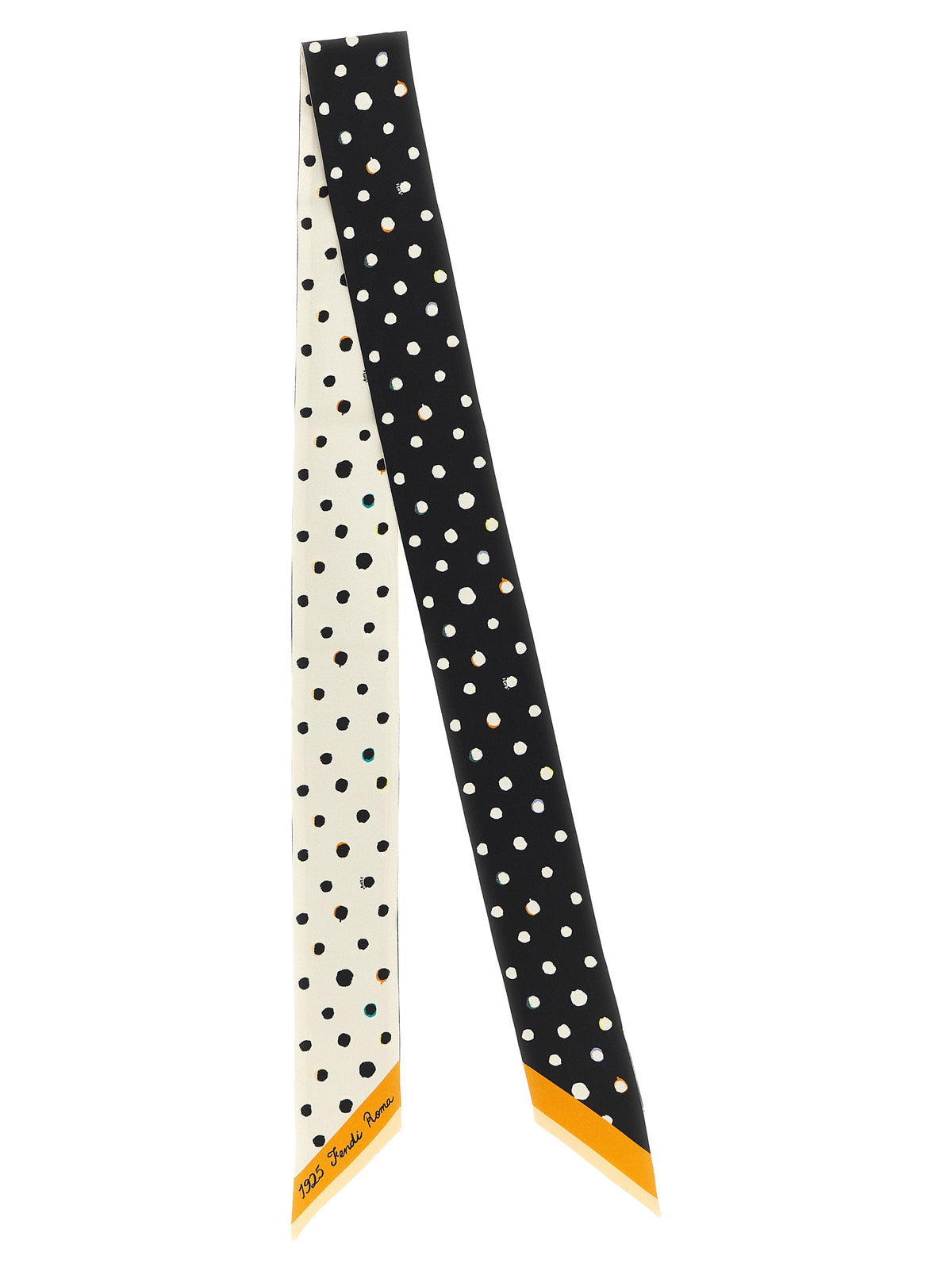 Fendi Bicolor Silk Tie - Wrappy with Falena Dots Print