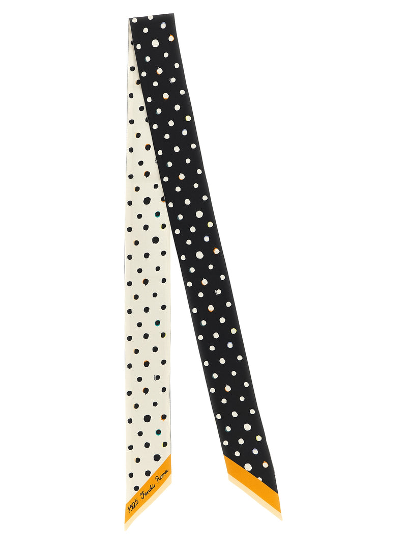 Fendi Bicolor Silk Tie - Wrappy with Falena Dots Print