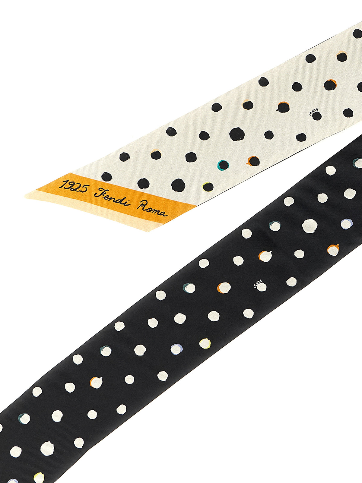 Fendi Bicolor Silk Tie - Wrappy with Falena Dots Print