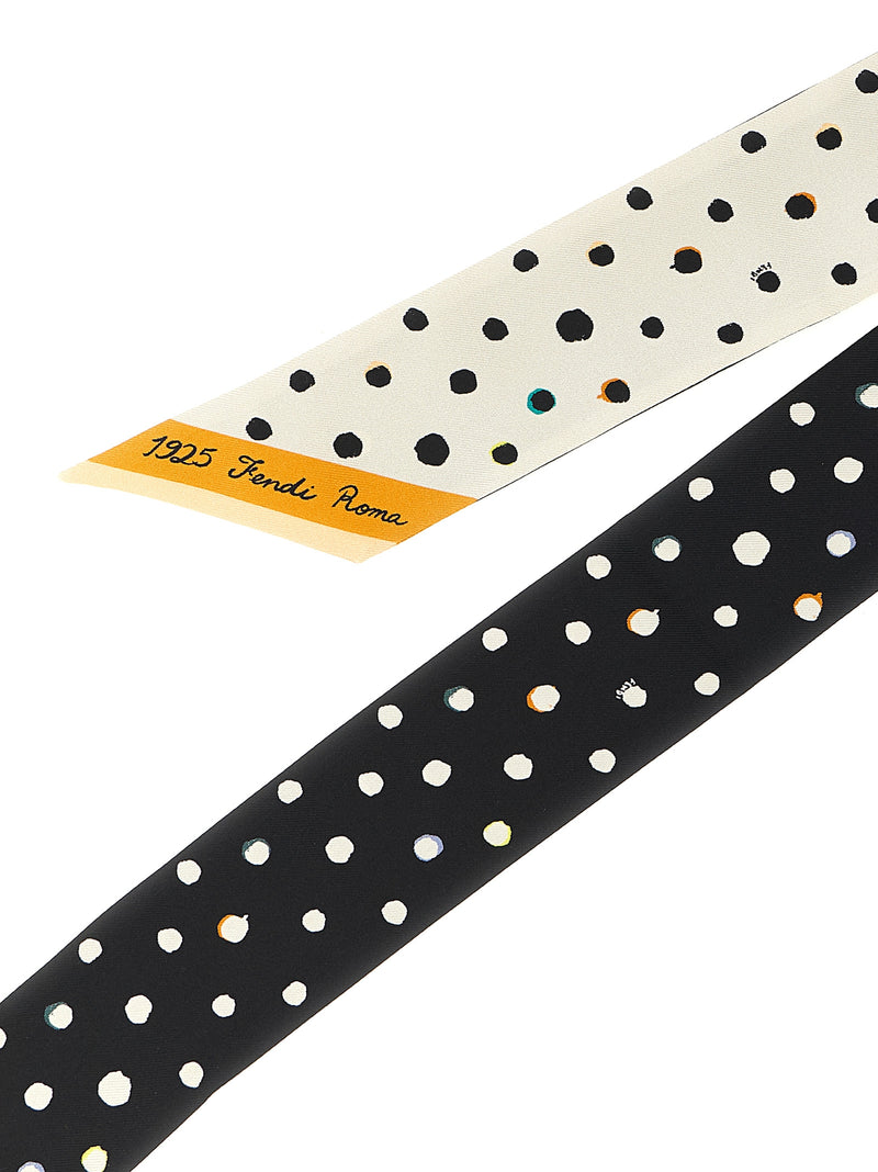 Fendi Bicolor Silk Tie - Wrappy with Falena Dots Print