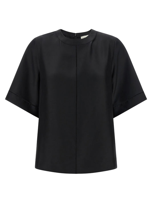 Chemise en soie noire Loulou De Saison