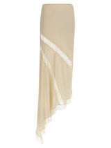 The Andamane Rosetta Beige Viscose Mini Skirt