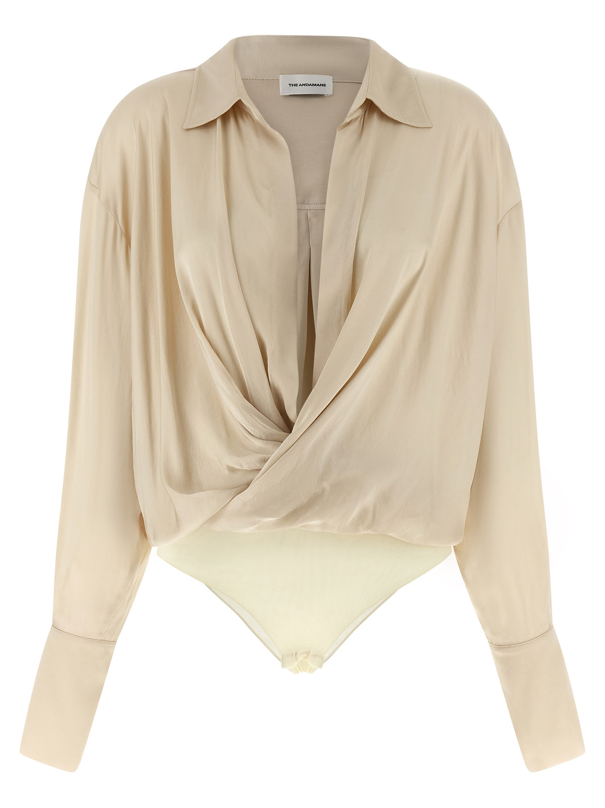 The Andamane Paloma Beige Viscose Bodysuit