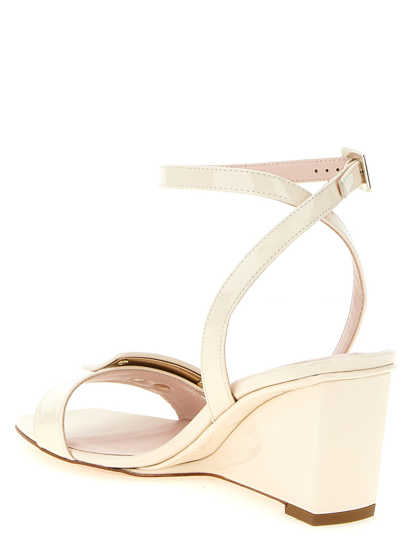 Sandales compensées Roger Vivier en veau blanc