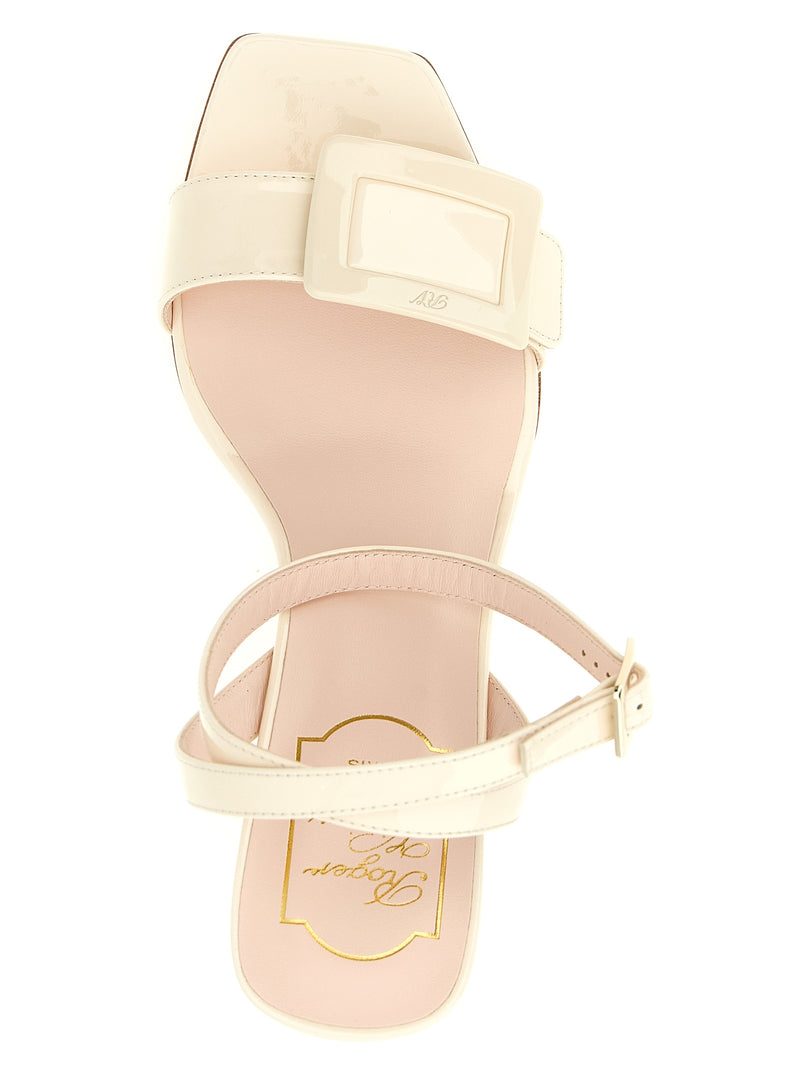 Sandales compensées Roger Vivier en veau blanc