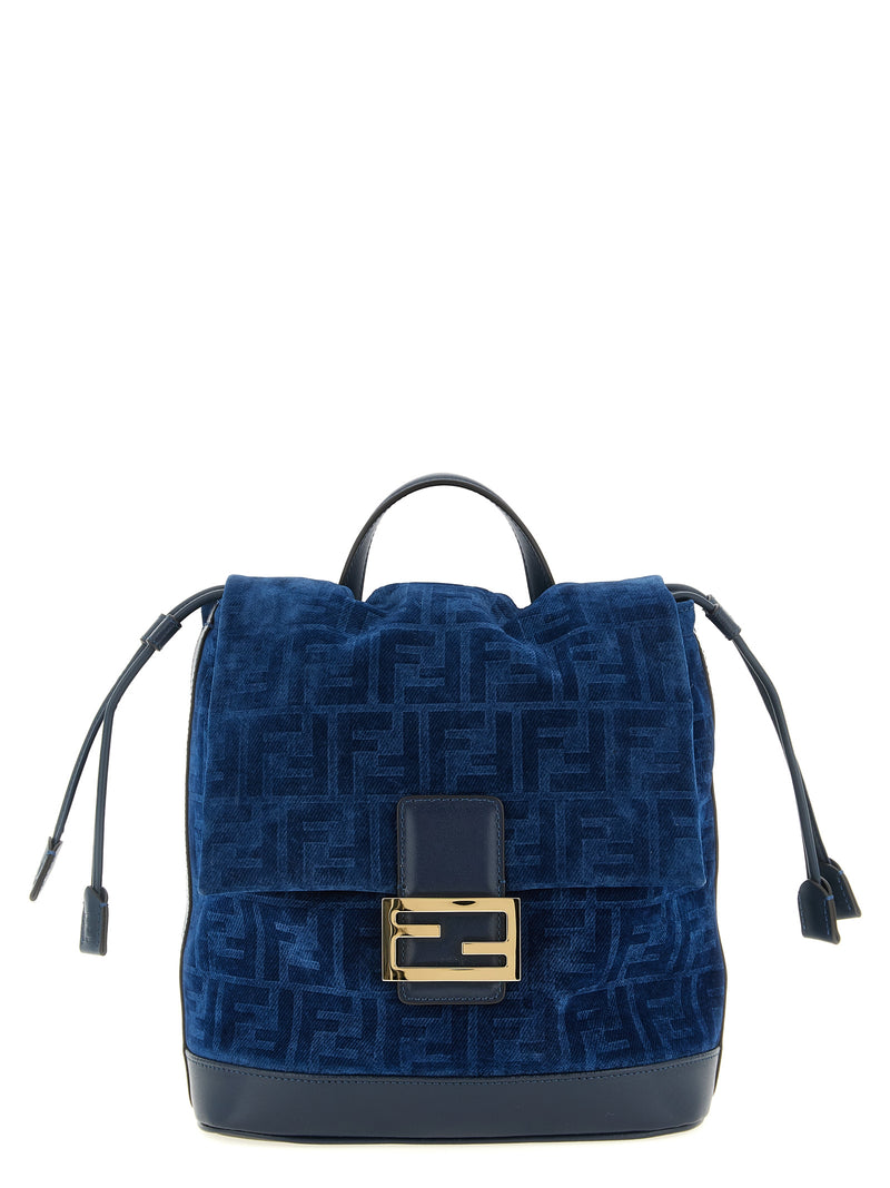 Fendi Blue Cotton Backpack - Stylish & Functional