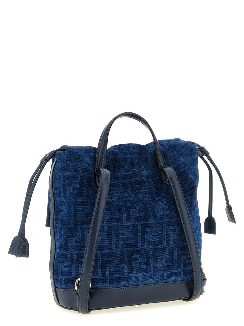 Fendi Blue Cotton Backpack - Stylish & Functional