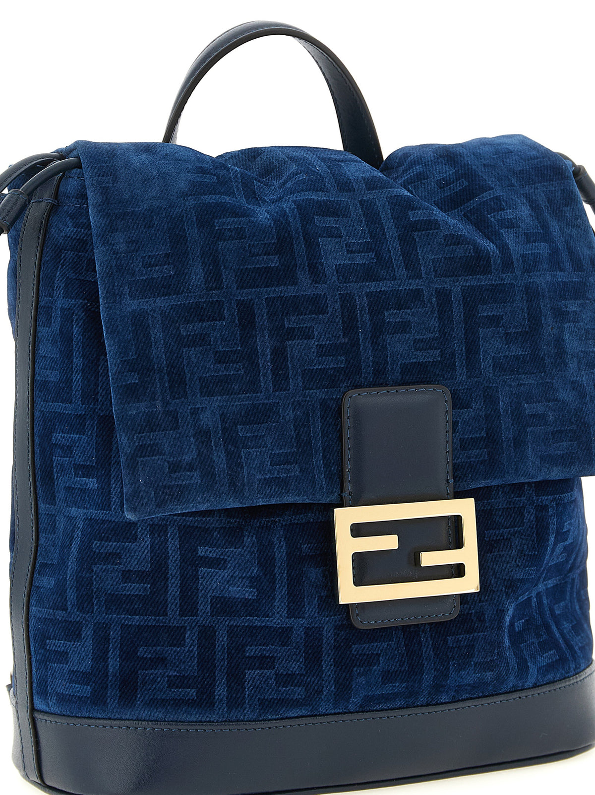 Fendi Blue Cotton Backpack - Stylish & Functional