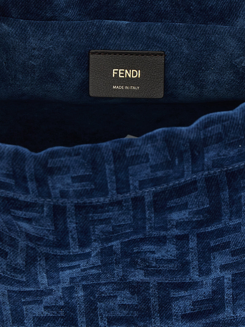 Fendi Blue Cotton Backpack - Stylish & Functional
