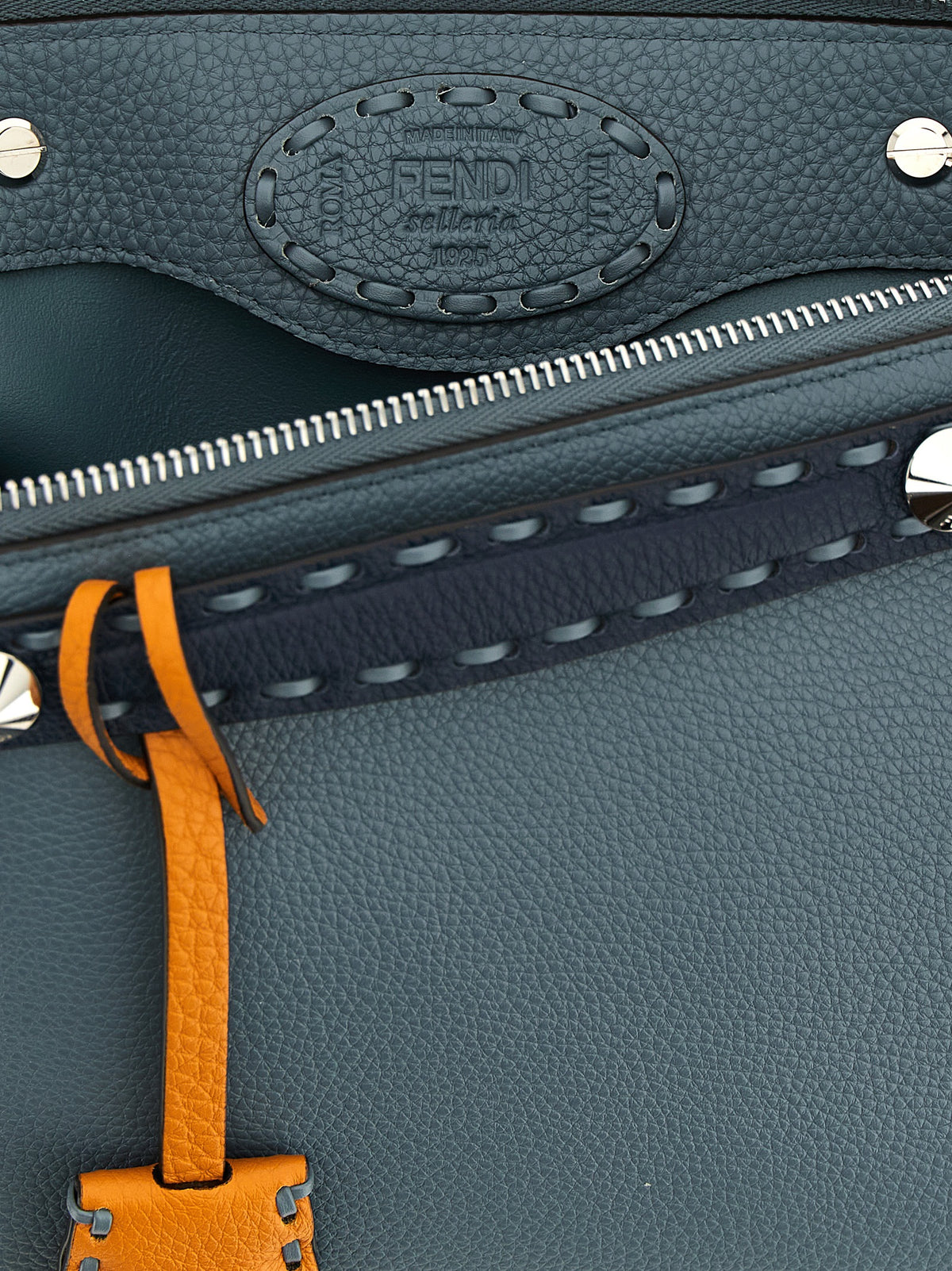Fendi By The Way Soft Selleria Blue Calfskin Handbag