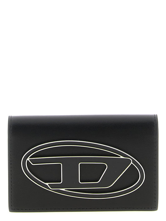 Porte-cartes Diesel en cuir noir