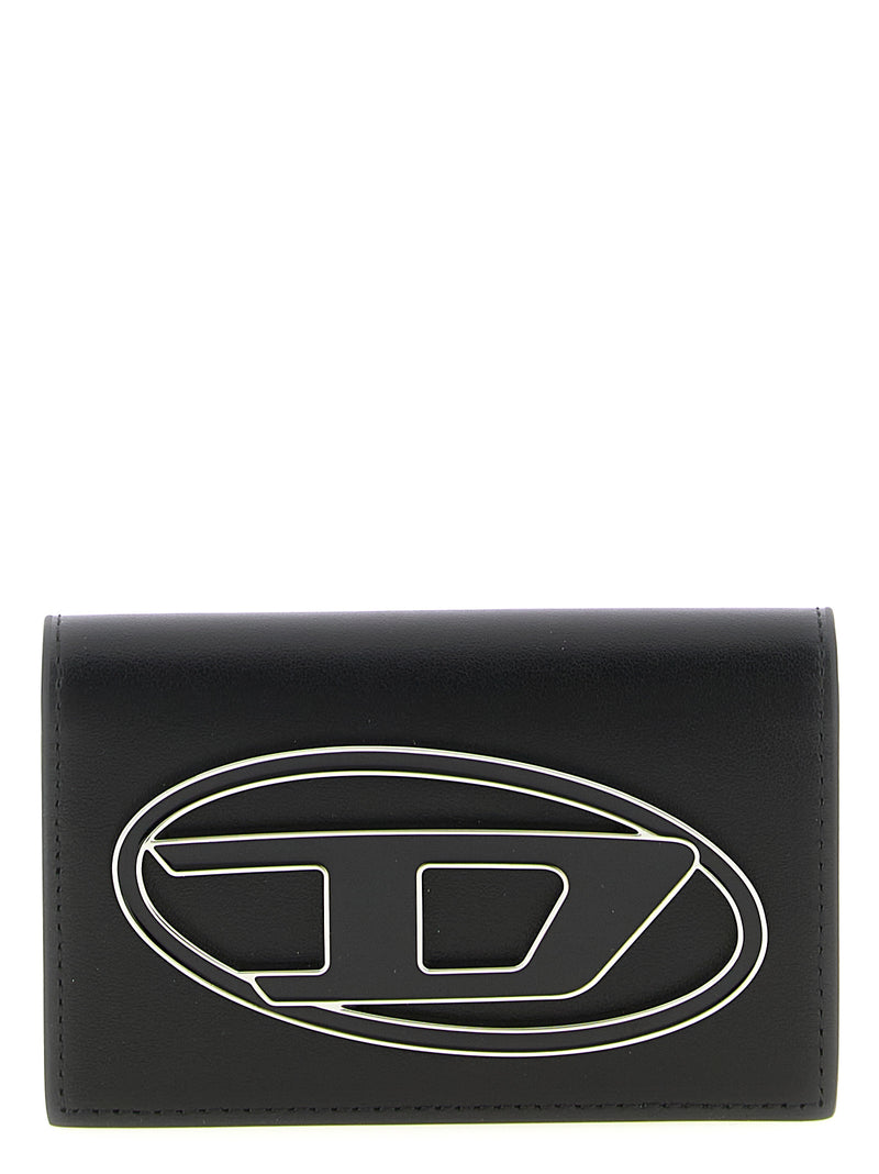 Porte-cartes Diesel en cuir noir