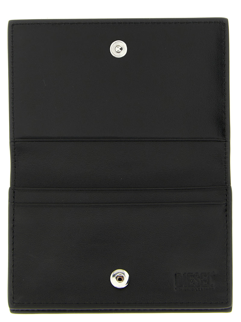 Porte-cartes Diesel en cuir noir