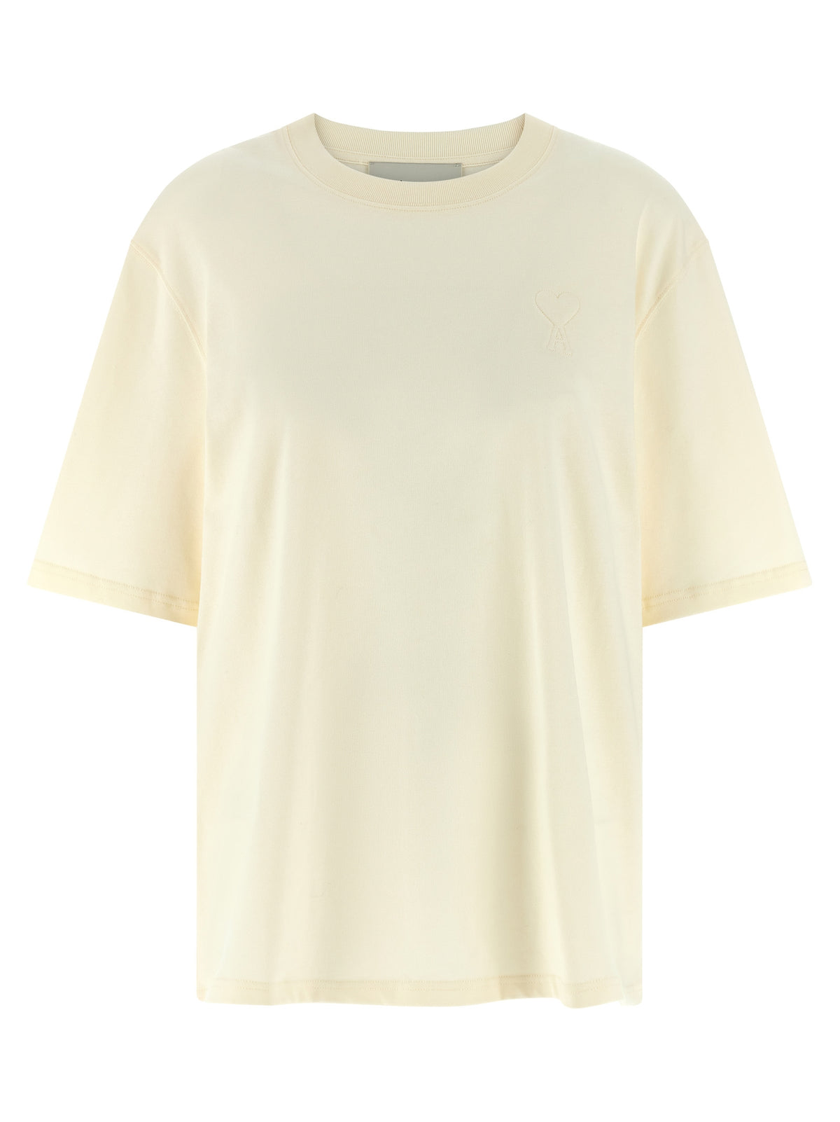 Ami Paris Beige Cotton T-Shirt for Women