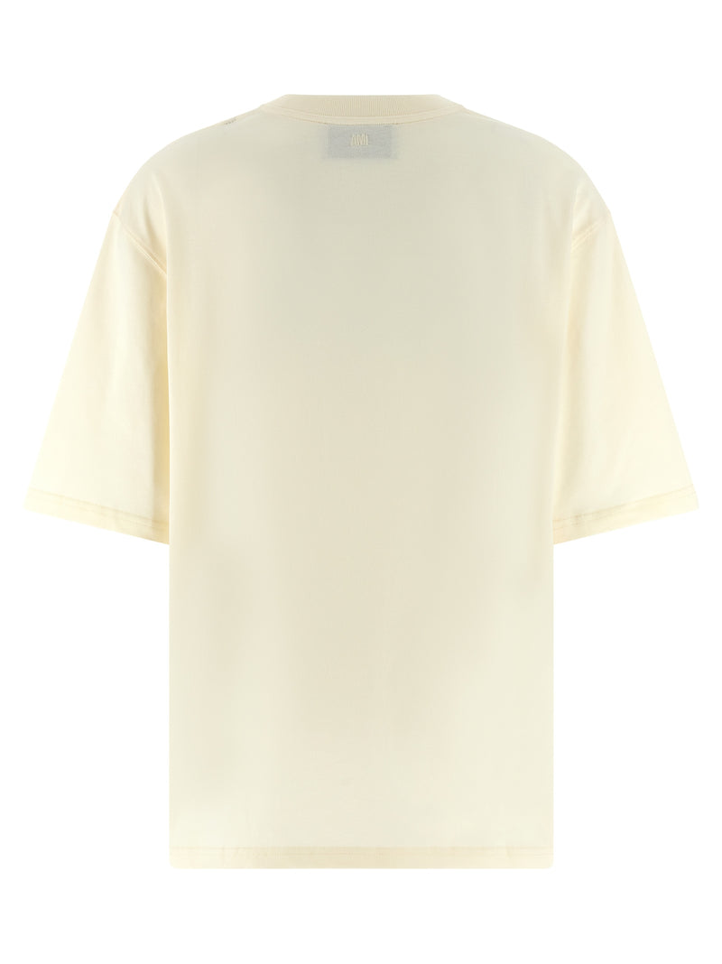 Ami Paris Beige Cotton T-Shirt for Women