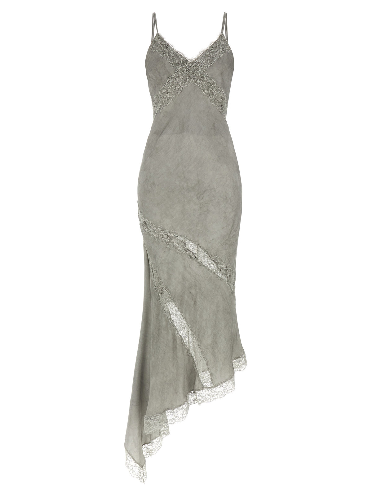 The Andamane Gray Viscose Long Dress - Rosetta Model