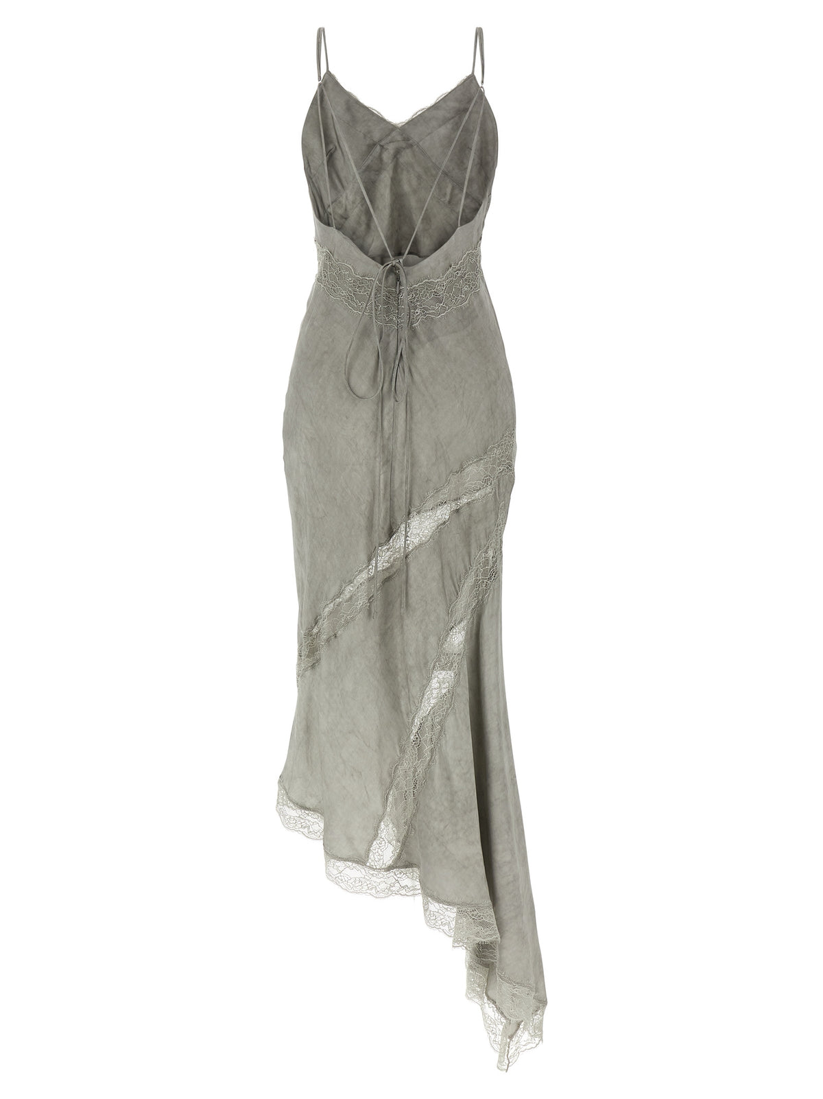 The Andamane Gray Viscose Long Dress - Rosetta Model