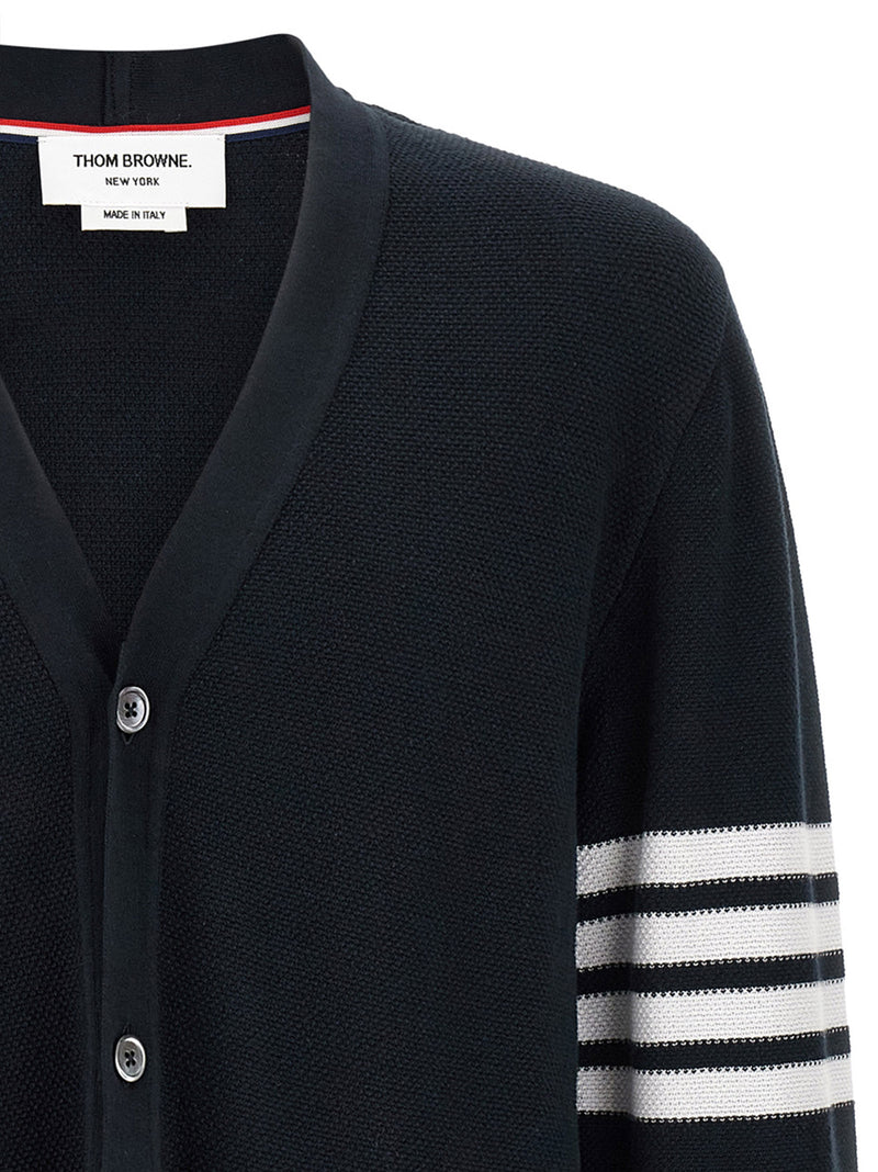 Thom Browne Blue Cotton Cardigan