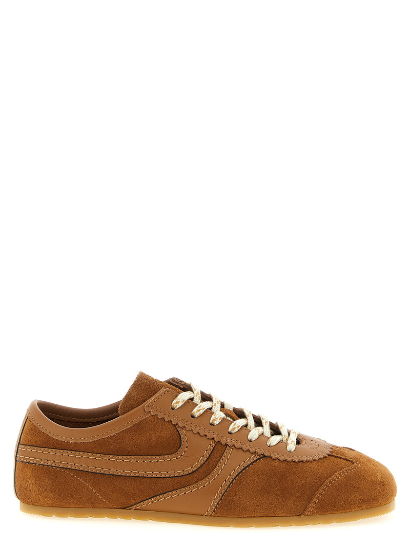 Baskets basses Dries Van Noten en cuir de veau marron