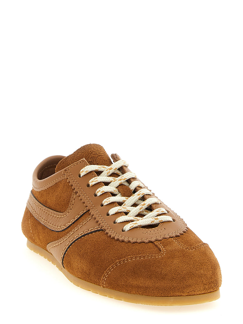 Baskets basses Dries Van Noten en cuir de veau marron