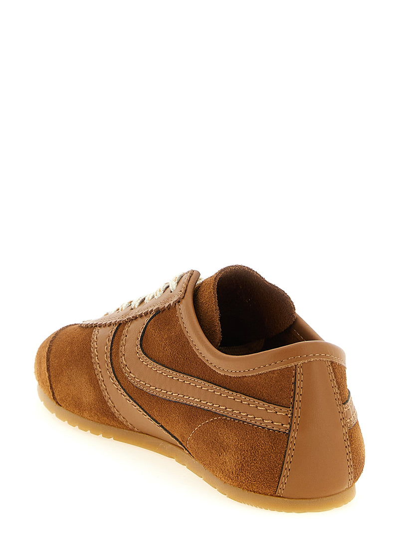 Baskets basses Dries Van Noten en cuir de veau marron