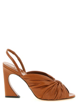 Sandales à talons aiguilles Fendi en cuir d'agneau marron