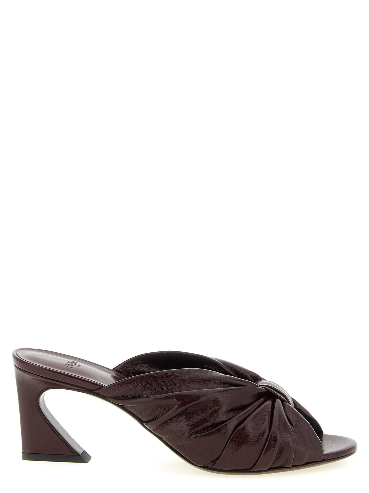 Fendi Arco Bordeaux Lamb Leather Platform Sandals