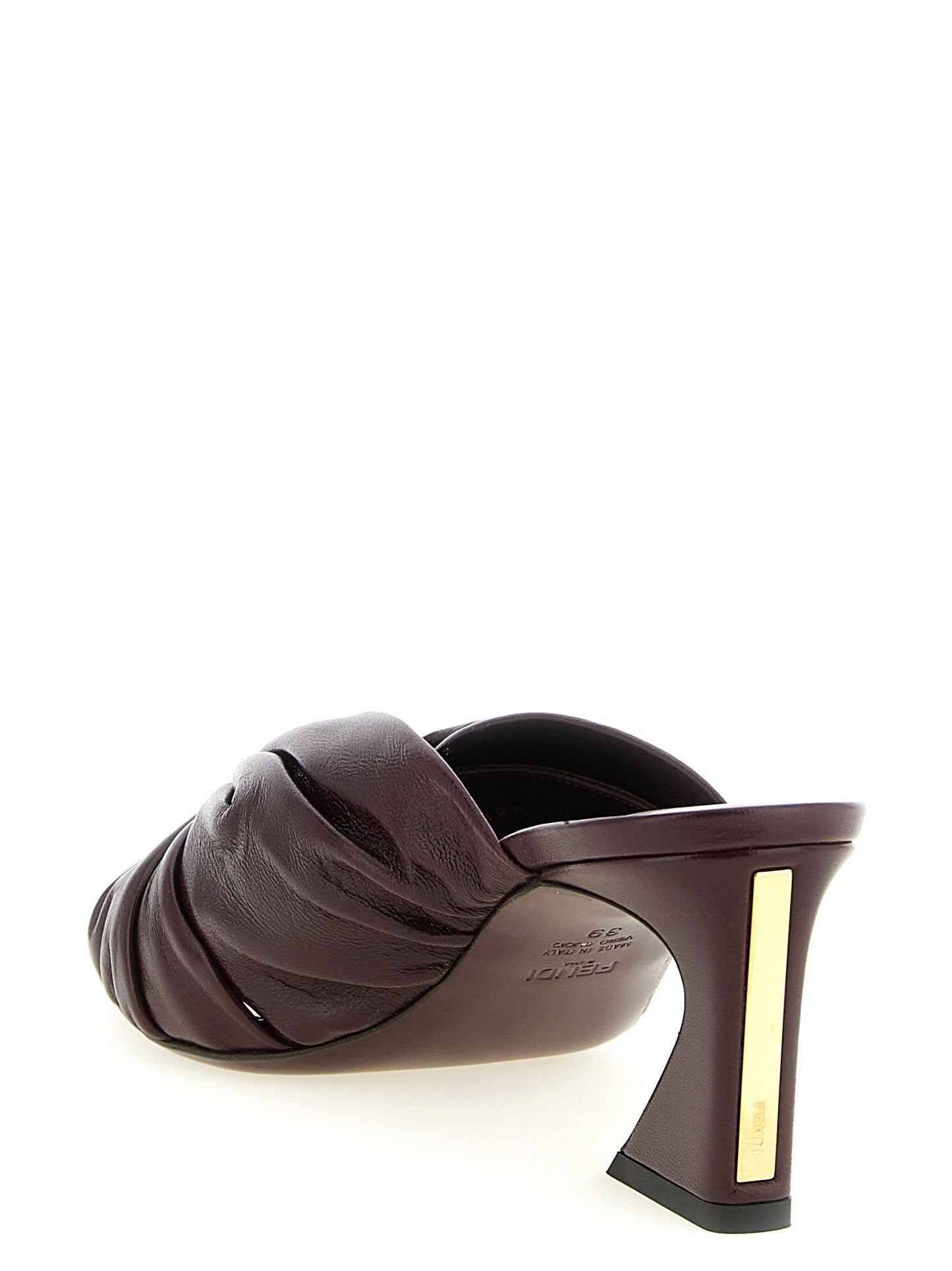 Fendi Bordeaux Lamb Leather Platform Sandals