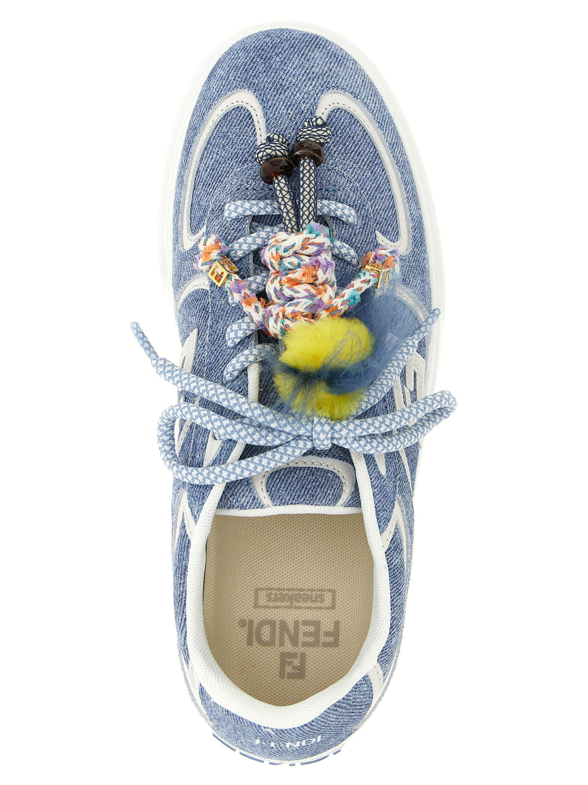 Fendi Match Light Blue Calfskin Platform Sneakers