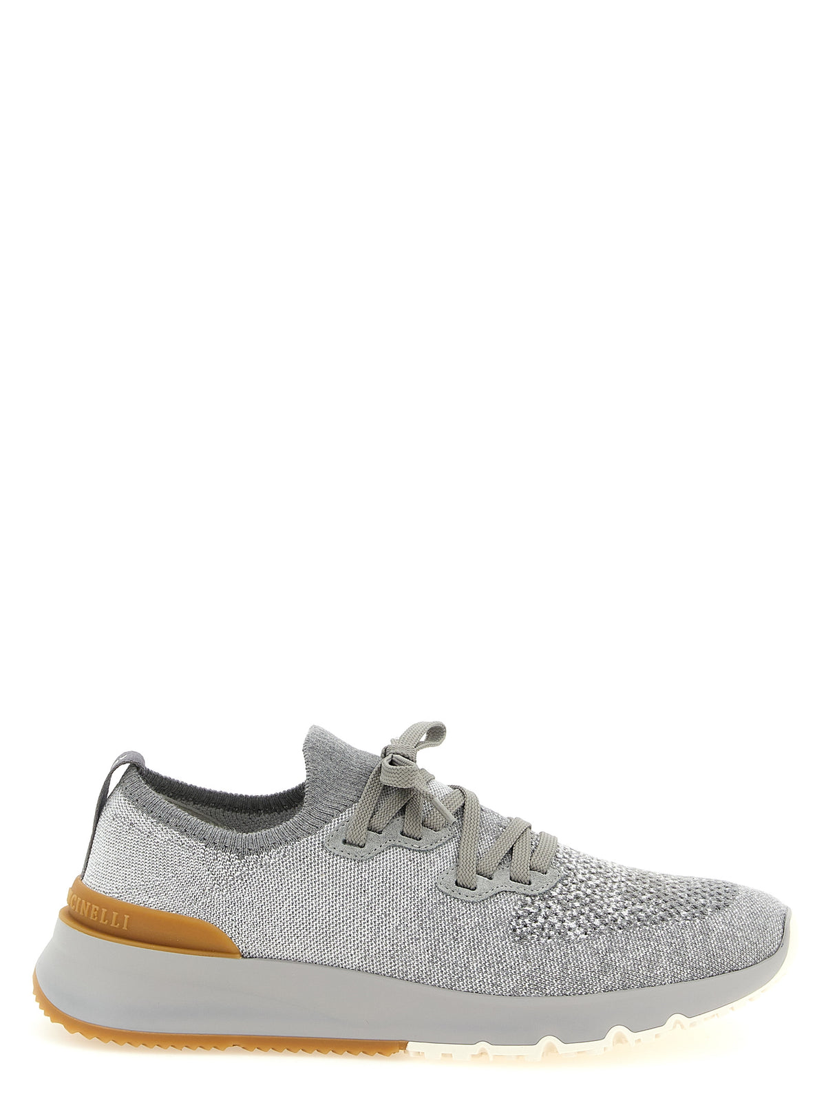 Baskets de sport en coton gris Brunello Cucinelli