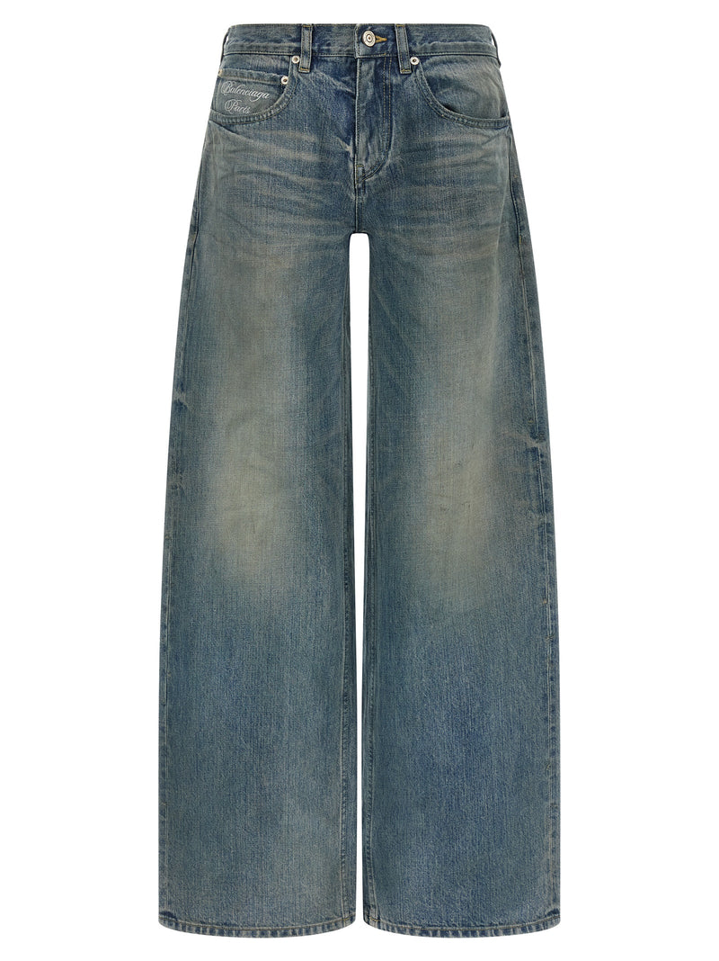 Balenciaga Blue Cotton Relaxed Fit 'Baggy' Outback Jeans