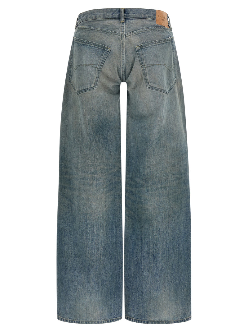 Balenciaga Blue Cotton Relaxed Fit 'Baggy' Outback Jeans