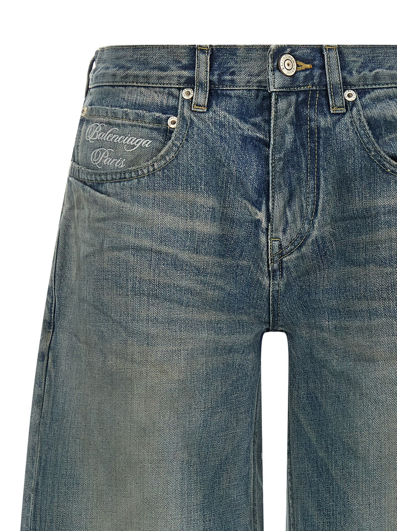 Balenciaga Blue Cotton Relaxed Fit 'Baggy' Outback Jeans