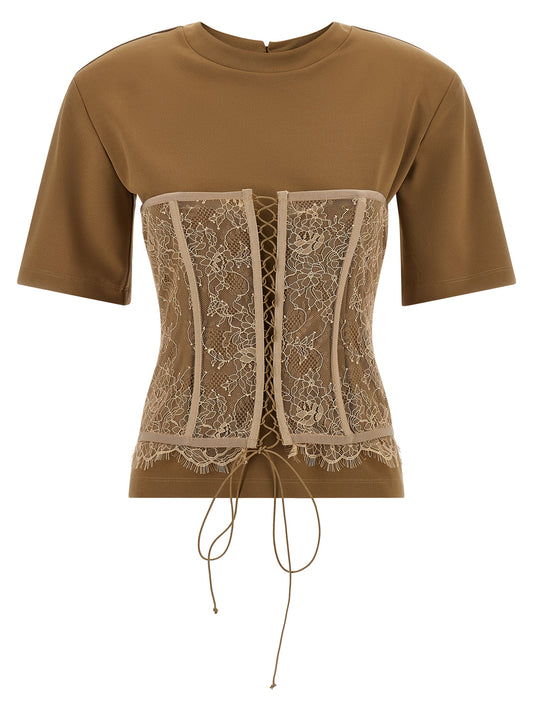 T-shirt marron en viscose Giuseppe Di Morabito