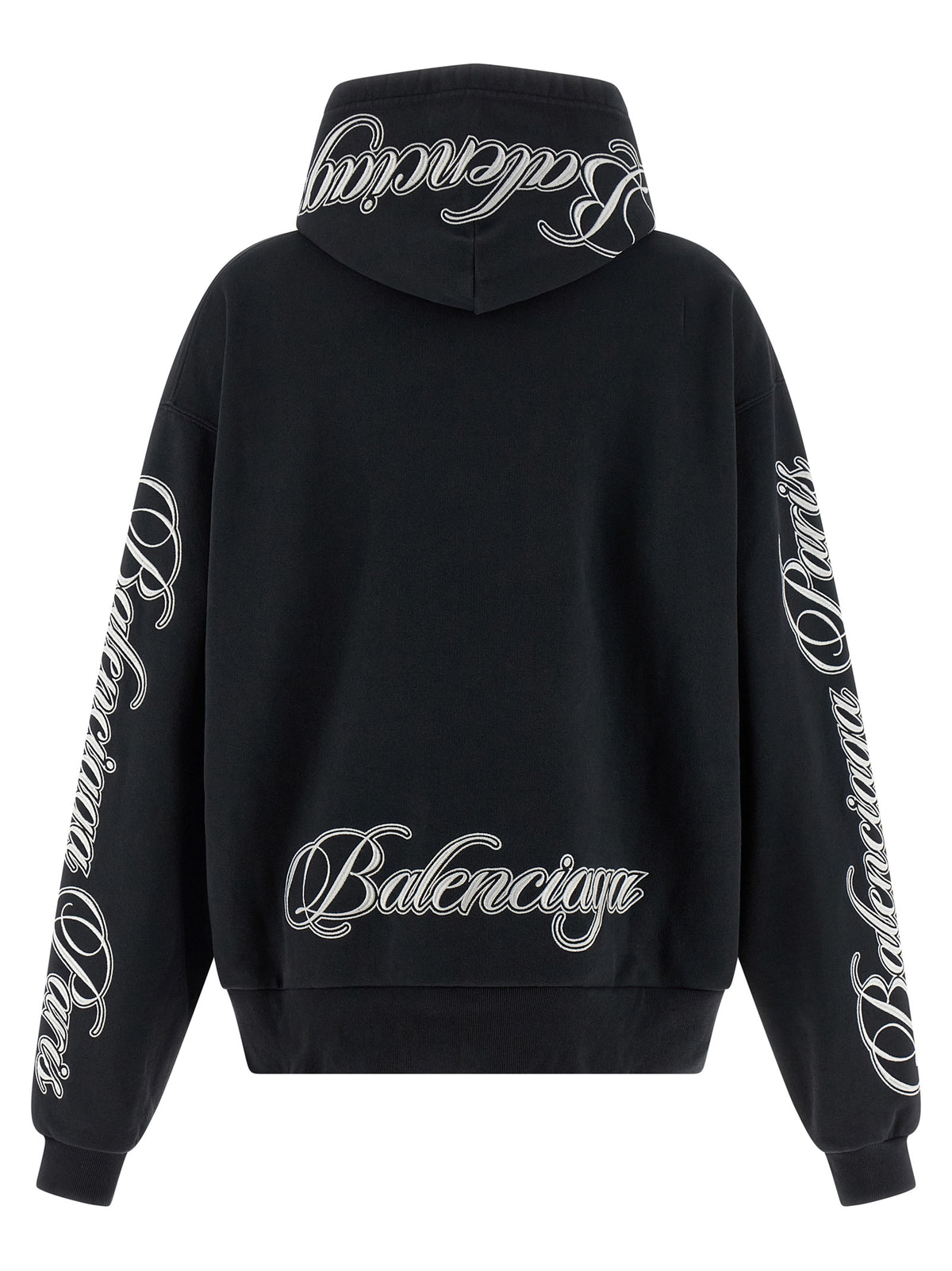 Balenciaga Black Cotton Hoodie - Chic Street Style Essential