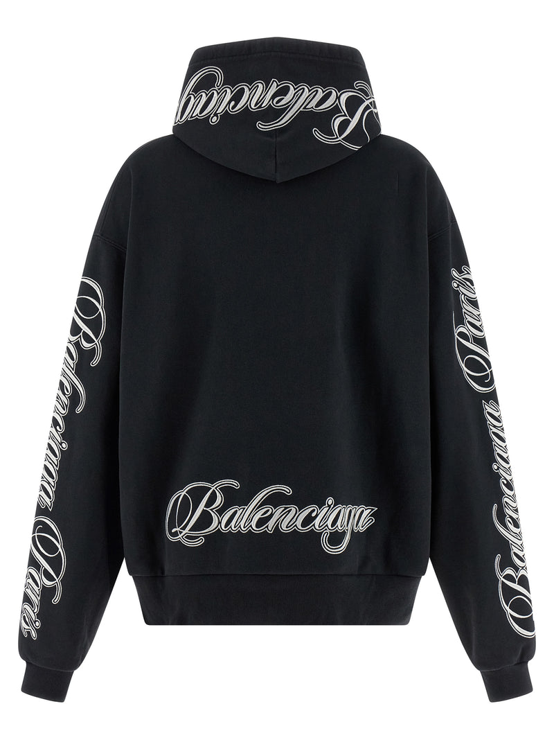 Balenciaga Black Cotton Hoodie - Chic Street Style