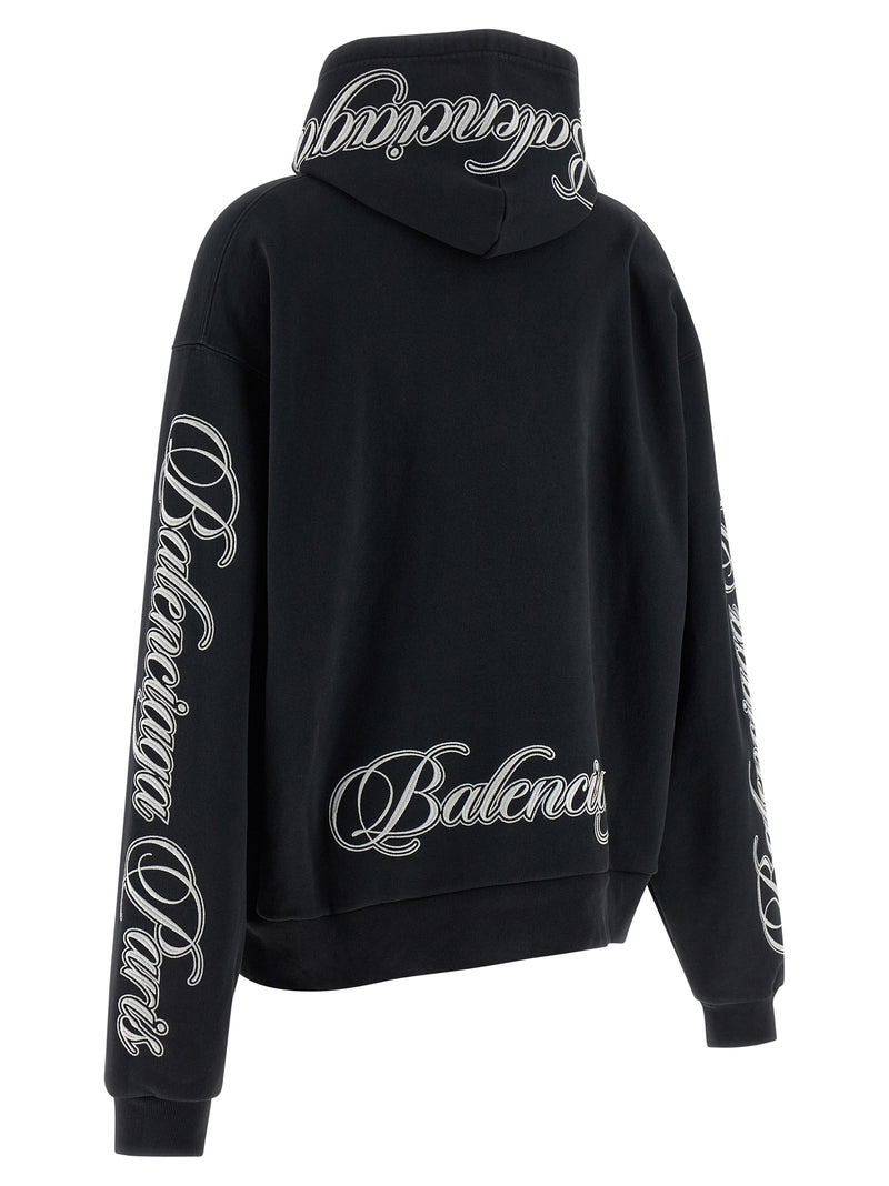 Balenciaga Black Cotton Hoodie - Chic Street Style