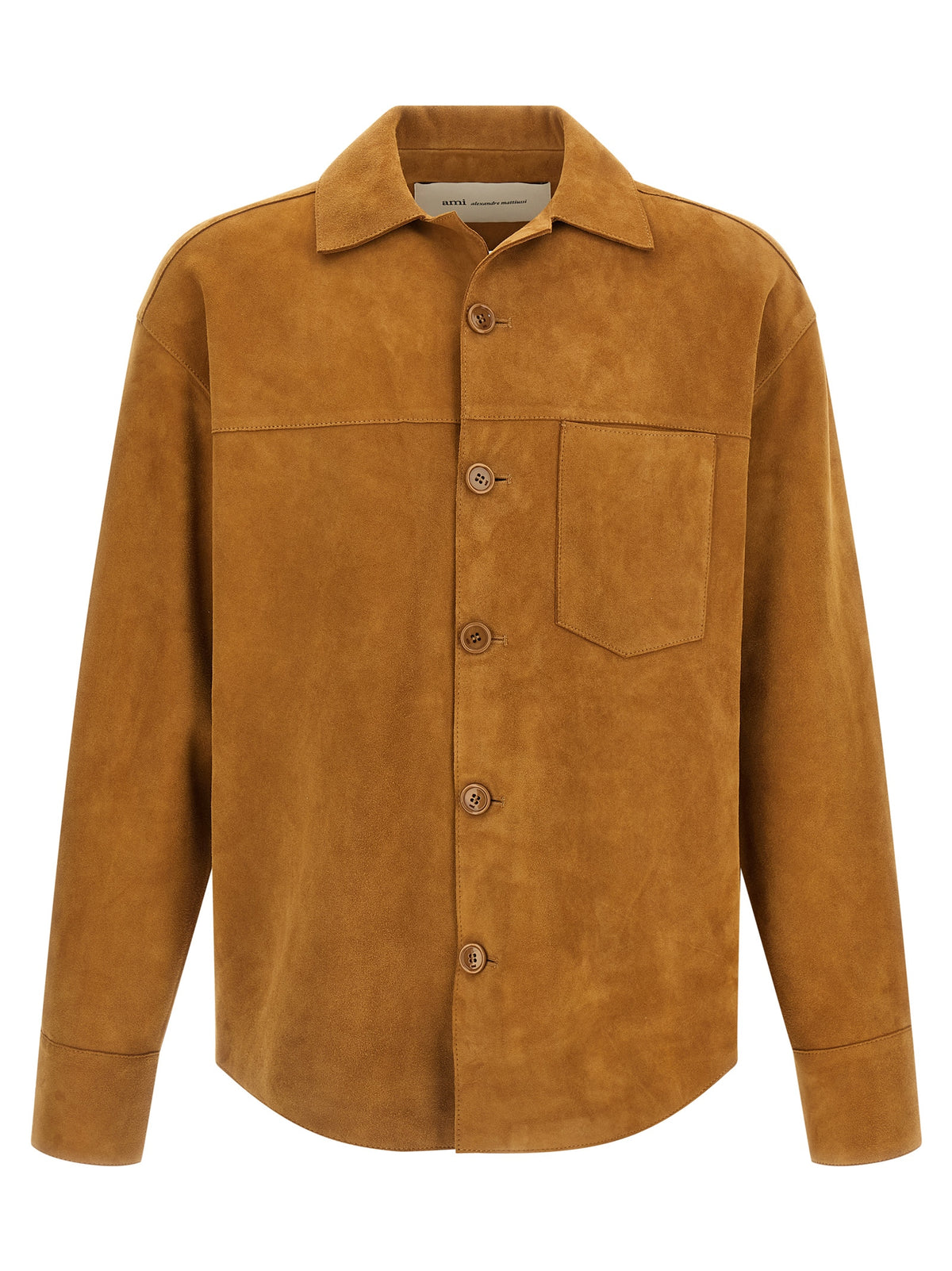 Ami Paris Brown Lamb Leather Jacket