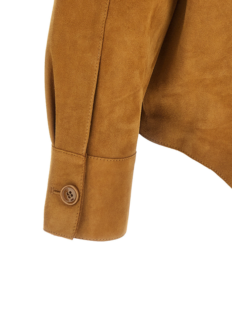 Ami Paris Brown Lamb Leather Jacket