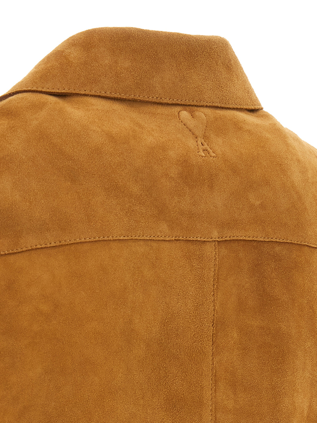 Ami Paris Brown Lamb Leather Jacket