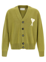 Cardigan bicolore en laine Ami Paris
