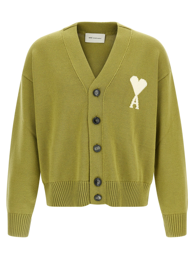 Cardigan bicolore en laine Ami Paris