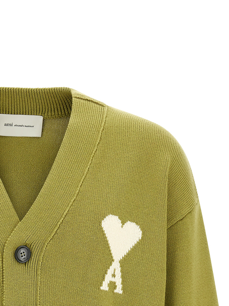 Cardigan bicolore en laine Ami Paris