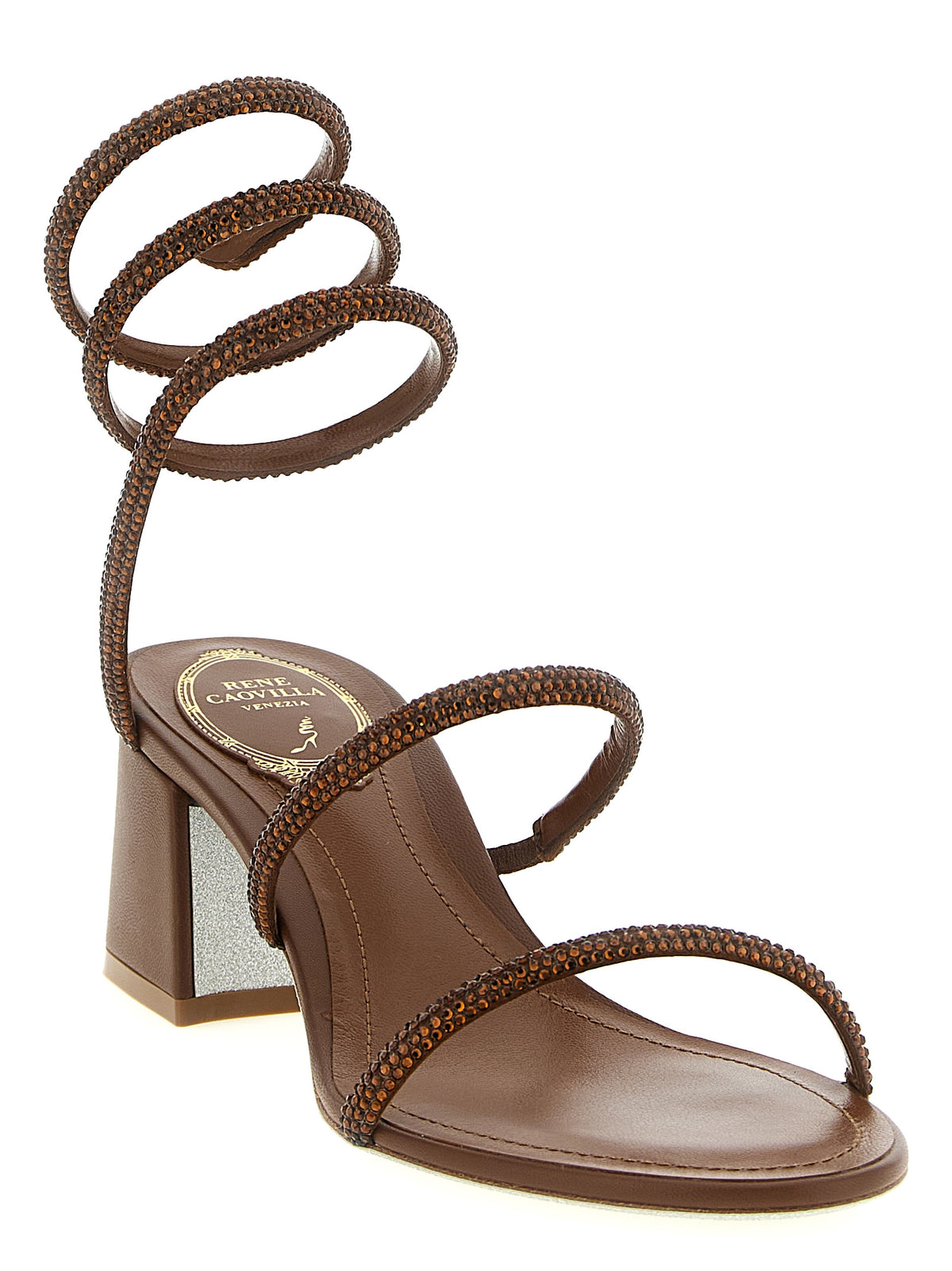 Sandales à brides RENE CAOVILLA marron en viscose