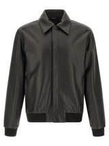 Fendi Blouson en cuir d'agneau noir